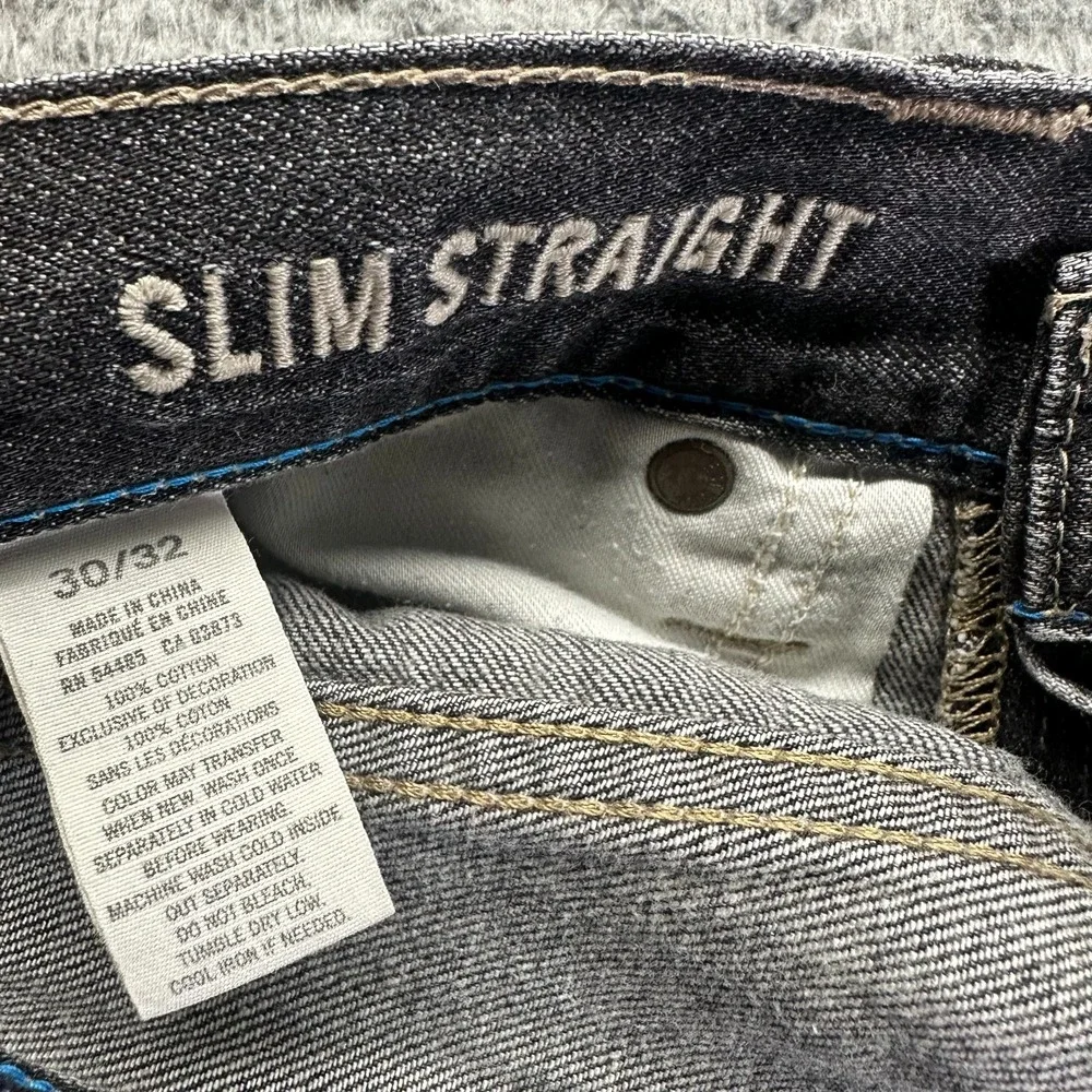 American Eagle Outfitters‎ Jeans Mens 30x32 Black Cotton Denim Straight Slim Fit